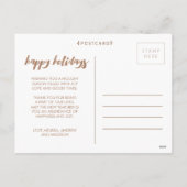 青銅色の幸せな休日のクリスマスの写真フレームの郵便はがき シーズンポストカード (裏面)