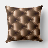 青銅色の房状のレザールックのプリントの枕 クッション (裏面)