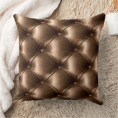 青銅色の房状のレザールックのプリントの枕 クッション (ブランケット)