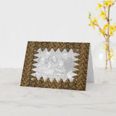 青銅色の抽象的な写真フレーム カード (黄色い花)