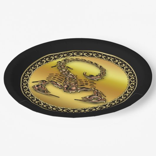 青銅色の有害な蠍の非常に有毒の昆虫 ペーパープレート (アングル)