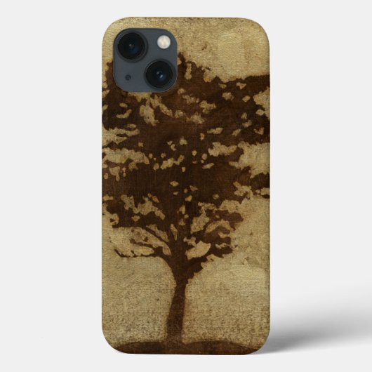 青銅色の背景の木のシルエット Case-Mate iPhoneケース (裏面)