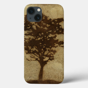 青銅色の背景の木のシルエット iPhone 13ケース