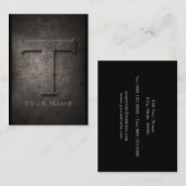 青銅色の金属モノグラムのなTの名刺 名刺 (正面/裏面)