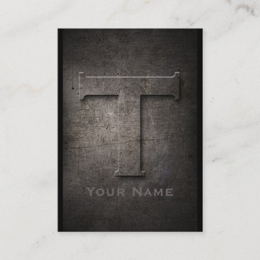 青銅色の金属モノグラムのなTの名刺 名刺 (正面)