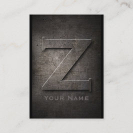 青銅色の金属モノグラムのなZの名刺 名刺