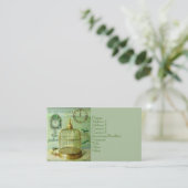 青銅色の鳥かご 名刺 (スタンド正面)