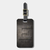 青銅色の黒い金属Eのモノグラムの荷物のラベル ラゲッジタグ (正面縦)