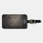 青銅色の黒い金属Nのモノグラム旅行荷物のラベル ラゲッジタグ (正面横)