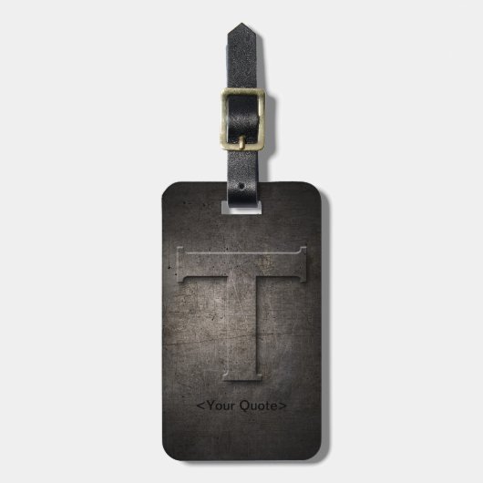 青銅色の黒い金属Tのモノグラム旅行荷物のラベル ラゲッジタグ (正面縦)