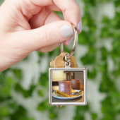 青銅色ガラス キーホルダー (手)