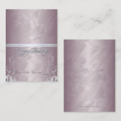 青銅色ホイルの銀のリボンの休日のテーブルのプレイスカード プレイスカード (正面/裏面)