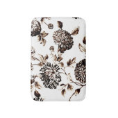 青銅色及び白いヴィンテージ植物の花のToile No.2 バスマット (正面縦)