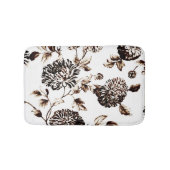 青銅色及び白いヴィンテージ植物の花のToile No.2 バスマット (正面)