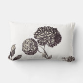 青銅色及び白いヴィンテージ植物の花のToile No.2 ランバークッション (裏面)