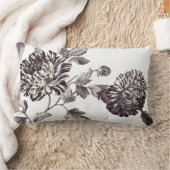 青銅色及び白いヴィンテージ植物の花のToile No.2 ランバークッション (ブランケット)