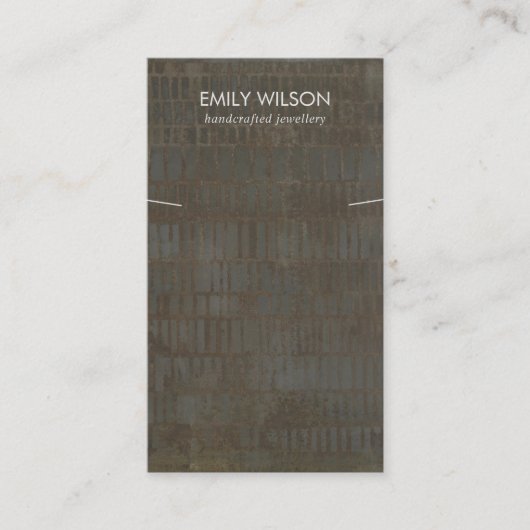 青銅色素朴の線ネックレスブレスレットディスプレイ 名刺 (正面)