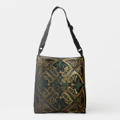 青銅装飾格子模様 クロスボディバッグ (裏面)