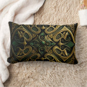 青銅装飾格子模様 ランバークッション (ブランケット)