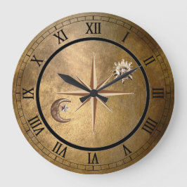 青銅製の日月時計 ラージ壁時計