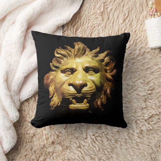 青銅製の獅子頭アンティークローマ船 クッション (ブランケット)
