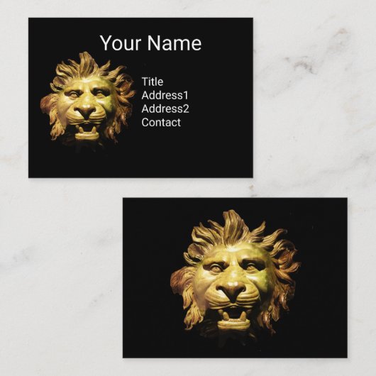 青銅製の獅子頭アンティークローマ船 名刺 (正面/裏面)