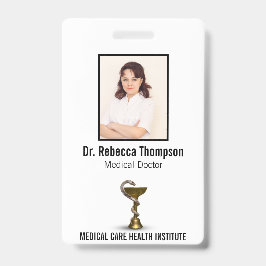 青銅製スネークボウルメディカル衛生方白写真ID バッジ