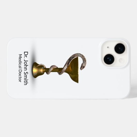 青銅製スネークボウル衛生方白医用カドゥセウス Case-Mate iPhoneケース (裏面 (横))