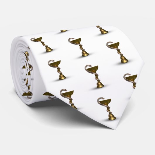 青銅製スネークボウル衛生方白銅製カドゥセウス医療 ネクタイ (ロール)