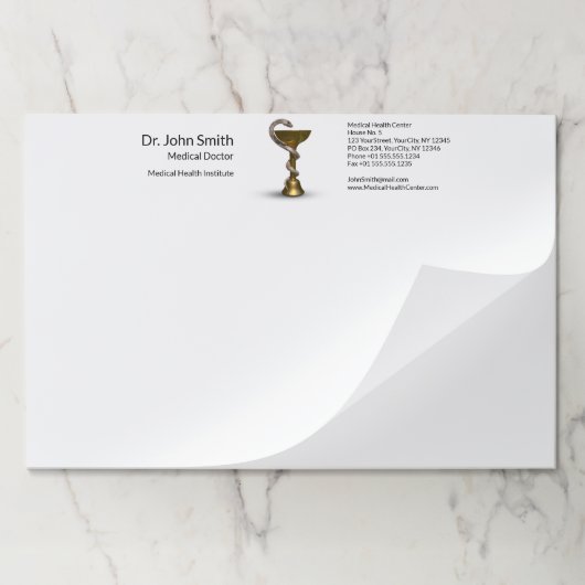 青銅製スネークメディカルボウル衛生方白銅製カドゥセウス ペーパーパッド (折り畳み)