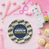 青銅金ゴールドとネイビーブルーパーソナライズされた卒業 ペーパープレート (パーティー)