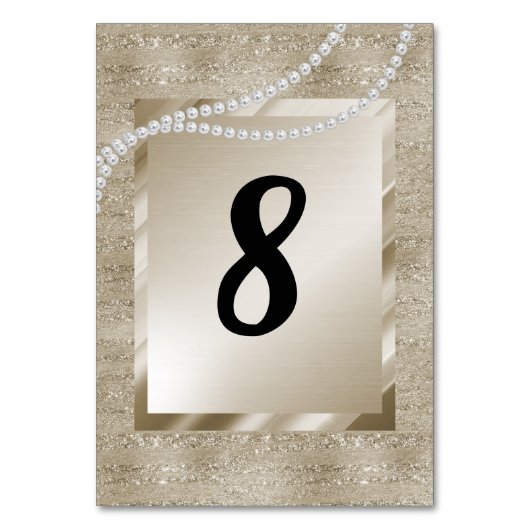 青銅金ゴールドモダンテーブルナンバーパール テーブルナンバー (正面)