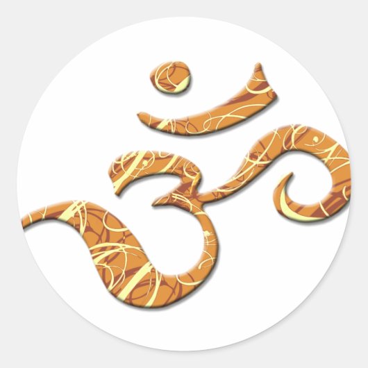 青銅(ステッカー)のオームの記号 ラウンドシール (正面)