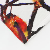 青銅、金ゴールド赤と紫のハチドリ フリースブランケット (角)