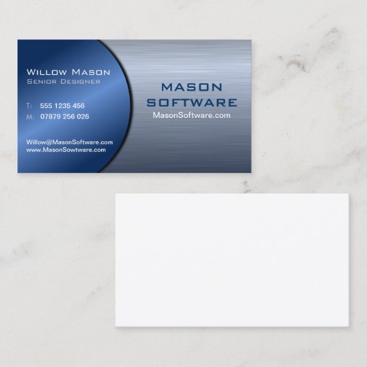 青鋼折畳み技術ビジネスカード2 名刺 (正面/裏面)