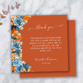 青錆色テラコッタの結婚式　感謝を伝えるカード サンキューカード