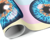 青間抜けとオレンジのアイリスの眼球模様 ラッピングペーパー (ロールコーナー)