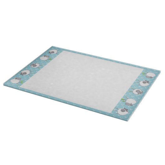 青間抜け硝子縁どの羊 カッティングボード (角)