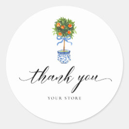 青陶器オレンジトピアリーありがとう ラウンドシール