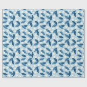 青離れい花と白い花シームレスなパターンWra ラッピングペーパー (フラット)