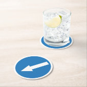 青離れ矢印道路標識 |丸カスタムコースター ラウンドペーパーコースター (インサイチュ)