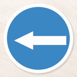 青離れ矢印道路標識 |丸カスタムコースター ラウンドペーパーコースター