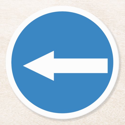 青離れ矢印道路標識 |丸カスタムコースター ラウンドペーパーコースター (正面)