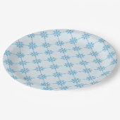 青雪片の対角線状の正方形パターン ペーパープレート (アングル)