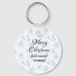 青雪片クリスマスパターン雪のパターン キーホルダー