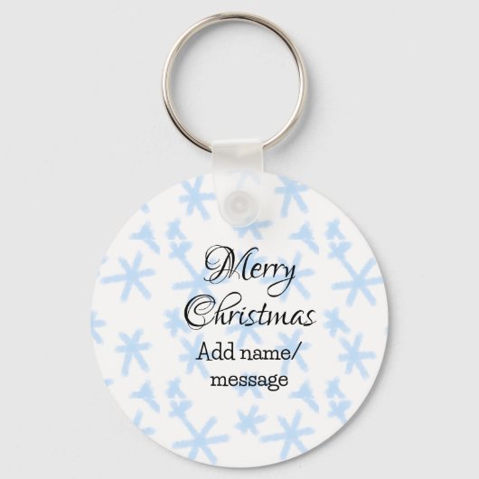 青雪片クリスマスパターン雪のパターン キーホルダー (正面)