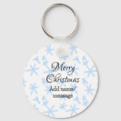 青雪片クリスマスパターン雪のパターン キーホルダー (裏面)