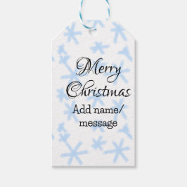 青雪片クリスマスパターン雪のパターン ギフトタグ