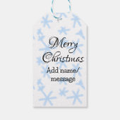 青雪片クリスマスパターン雪のパターン ギフトタグ (裏面)