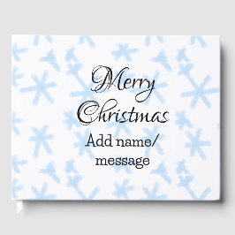 青雪片クリスマスパターン雪のパターン ゲストブック